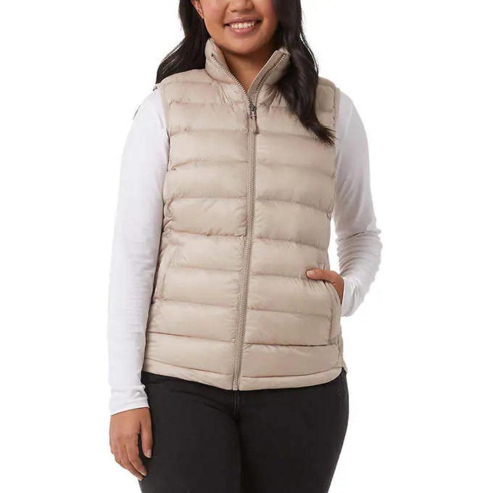 NWT 32 Degrees Women's Packable Lightweight Travel Vest Beige Size XL $65 H480